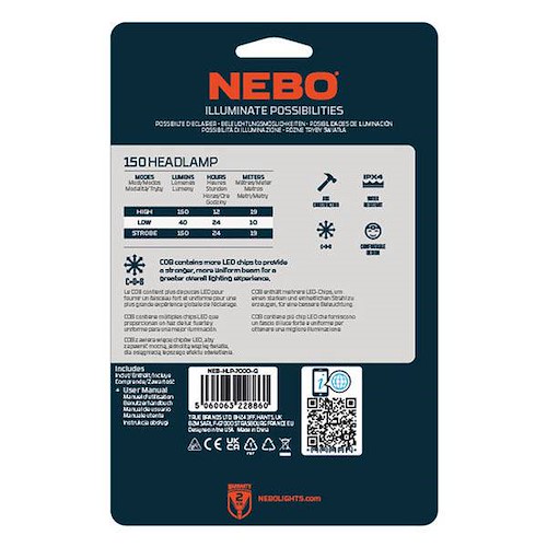 Nebo Φακός Κεφαλής LED Αδιάβροχος IPX4