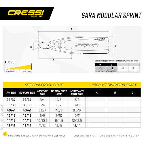 Cressi Gara Modular Sprint Βατραχοπέδιλα